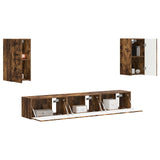 TV Cabinet Set Wall-mounted 5 pcs Smoked Oak Engineered Wood 3409074