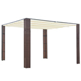 Gazebo with Roof Poly Rattan 300x300x220 cm Brown and Cream 44816