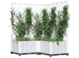 Garden Planter with Trellis White 80x80x136 cm PP 153286
