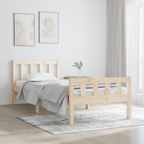 Bed Frame without Mattress Solid Wood Single 810644