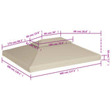 Gazebo Cover Canopy Replacement 310 g / m Beige 3 x 4 m 40881