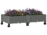 Garden Planter with Wheels Light Grey 80 x 40 x 33 cm PP 3422957