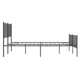 Metal Bed Frame without Mattress with Footboard Black 140x200cm 350883