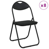 Folding Chair 8 pcs Black 48 x 43.5 x 81 cm Faux Leather 42029067