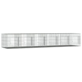 6-Panel Rabbit Cage 327x79x54 cm Galvanised Iron 171572