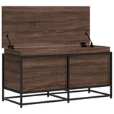 Storage Box with Lid Brown Oak 100x40x51.5 cm Engineered Wood 848808