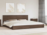 Storage Bed with Drawer Brown Oak 200 x 200 cm Engineered Wood 3411179