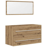 2 Piece Bathroom Furniture Set Artisan Oak Engineered Wood 856389