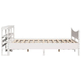 Bed Frame with Headboard White 140x200 cm Solid Wood Pine 3306304