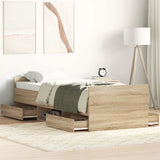 Bed Frame without Mattress Sonoma Oak 75x190 cm Small Single 3203819