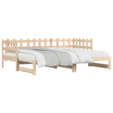 Pull-out Day Bed without Mattress 2x cm Solid Wood 840385