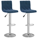 Bar Stools 2 pcs Blue Velvet 333691