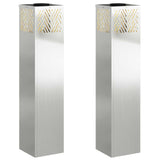 Solar LED Pathway Light 2 pcs Silver Galvanized 879735