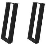 ZNTS Console Table Legs U-Shaped 2 pcs Black 38x cm Steel 4012780