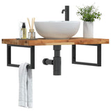 Basin Shelf Wall Mounted Steel and Solid Wood Acacia 3302853