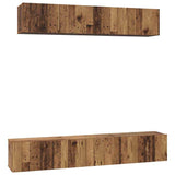 TV Cabinet Set Wall-mounted 5 pcs Old Wood Engineered Wood 3393213