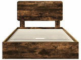 Storage Bed with Drawer Smoked Oak 90 x 190 cm Engineered Wood 3412732