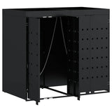 Wheelie Bin Storage for 2 Bins Black 136 x 77.5 x 121.5 cm 3394738