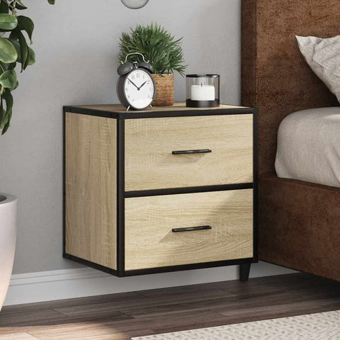 ZNTS Wall-mounted Bedside Cabinets 2 pcs Sonoma Oak 40x31x39.5 cm 848727