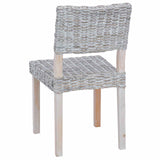 Dining Chair 2 pcs Kubu Rattan White Wash 46 x 55 x 84 cm 42012423