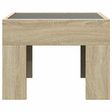 Coffee Table with Infinity LED Sonoma Oak 40x40x30 cm 847597