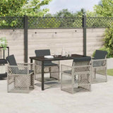 Garden Dining Set 5 pcs Light Grey Poly Rattan 3380638