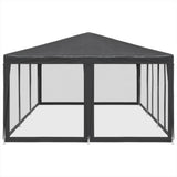 Party Tent with 10 Mesh Sidewalls Anthracite 6x4 m HDPE 4010069