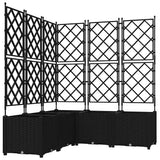 Garden Planter 5 pcs Black 120 x 120 x 143 cm Plastic 42002843