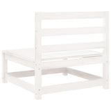 ZNTS 6 Piece Garden Sofa Set White Solid Wood Pine 3299397