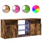 TV Cabinet with LED Lights Smoked Oak 120x30x50 cm 815714