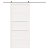 Barn Door White 90 x 2.5 x 208 cm Solid Pine Wood 870408