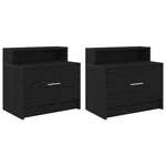 ZNTS Bedside Cabinets with Drawer 2 pcs Black Oak 51x31x47 cm 858671