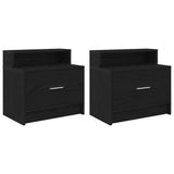 ZNTS Bedside Cabinets with Drawer 2 pcs Black Oak 51x31x47 cm 858671