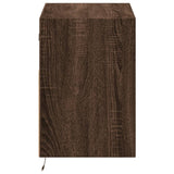 TV Wall Cabinet with LED Lights Brown Oak 80x31x45 cm 852333