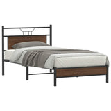 Bed Frame without Mattress Brown Oak 100x190 cm Engineered Wood 4106992