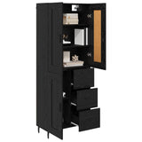 Highboard 2 pcs Black Oak 69.5 x 34 x 180 cm Engineered Wood 3416282