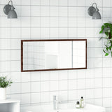 LED Bathroom Mirror Brown Oak 100x8.5x37 cm Engineered Wood 856274