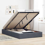 Ottoman Bed Frame No Mattress Dark Grey Double Velvet 3311001