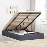 Ottoman Bed Frame No Mattress Dark Grey Double Velvet 3311001