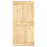 Sliding Door with Hardware Set 100x210 cm Solid Wood Pine 3202991