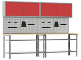 Work Bench Set 8 pcs Red and Grey Powder-Coated Steel 3321501