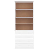 Bookcase with Drawers ALTA White 77x35x186.5 cm Solid Wood Pine 353954