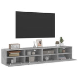 TV Wall Cabinets 2 pcs Concrete Grey 80x30x30 cm Engineered Wood 836875