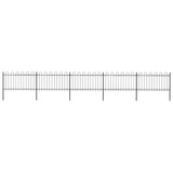 Garden Fence with Hoop Top Steel 892.5x100 cm Black 277660