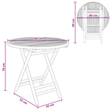 Garden Table Natural 80 x 70 cm Bamboo 42028079