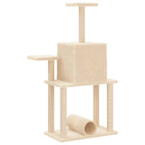 Cat Tree with Sisal Scratching Posts Cream 122 cm 172088