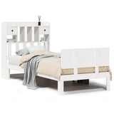 Bookcase Bed without Mattress White 90x190cm Solid Wood Pine 3322679