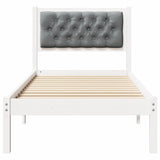 Bed Frame with Headboard Light Grey 90 x 200 cm Solid Pine Wood 878218
