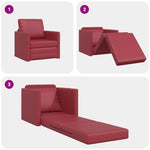 Floor Sofa Bed Wine red 74 x 77 x 81 cm Faux leather 4106633