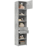 Slim Storage Cabinet Concrete Grey 50x42.5x225 cm Engineered Wood 3281311